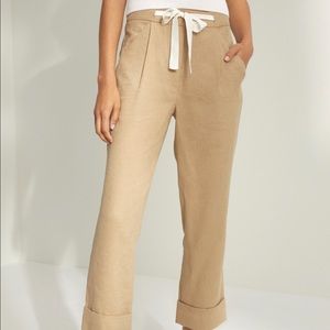 Aritzia Allant tie front linen pant